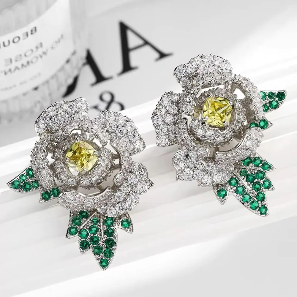 

Missvikki Big Flower Earrings For Women Wedding Party Charm Full CZ Earrings Fashion Jewelry High Quality Gorgeous Shiny