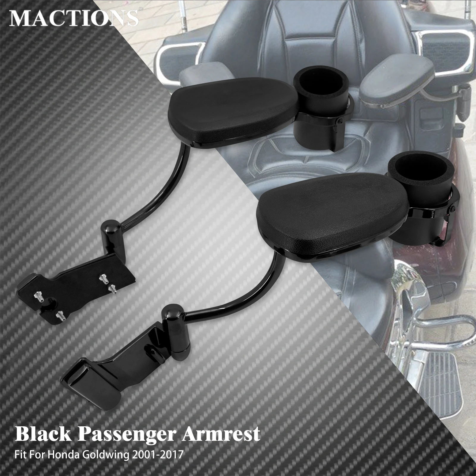 Motorcycle Rear Passenger Adjustable Armrests Arm Rest Mounting Brackets Accessories For Honda Goldwing GL1800 GL 1800 2001-2017