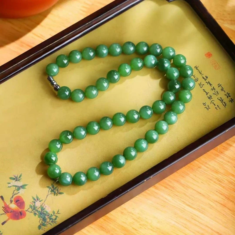 

Натуральный хэтяньский нефрит, русский, старинный материал, нефрит с микрочастицами, женское ожерелье и украшения для шеи.