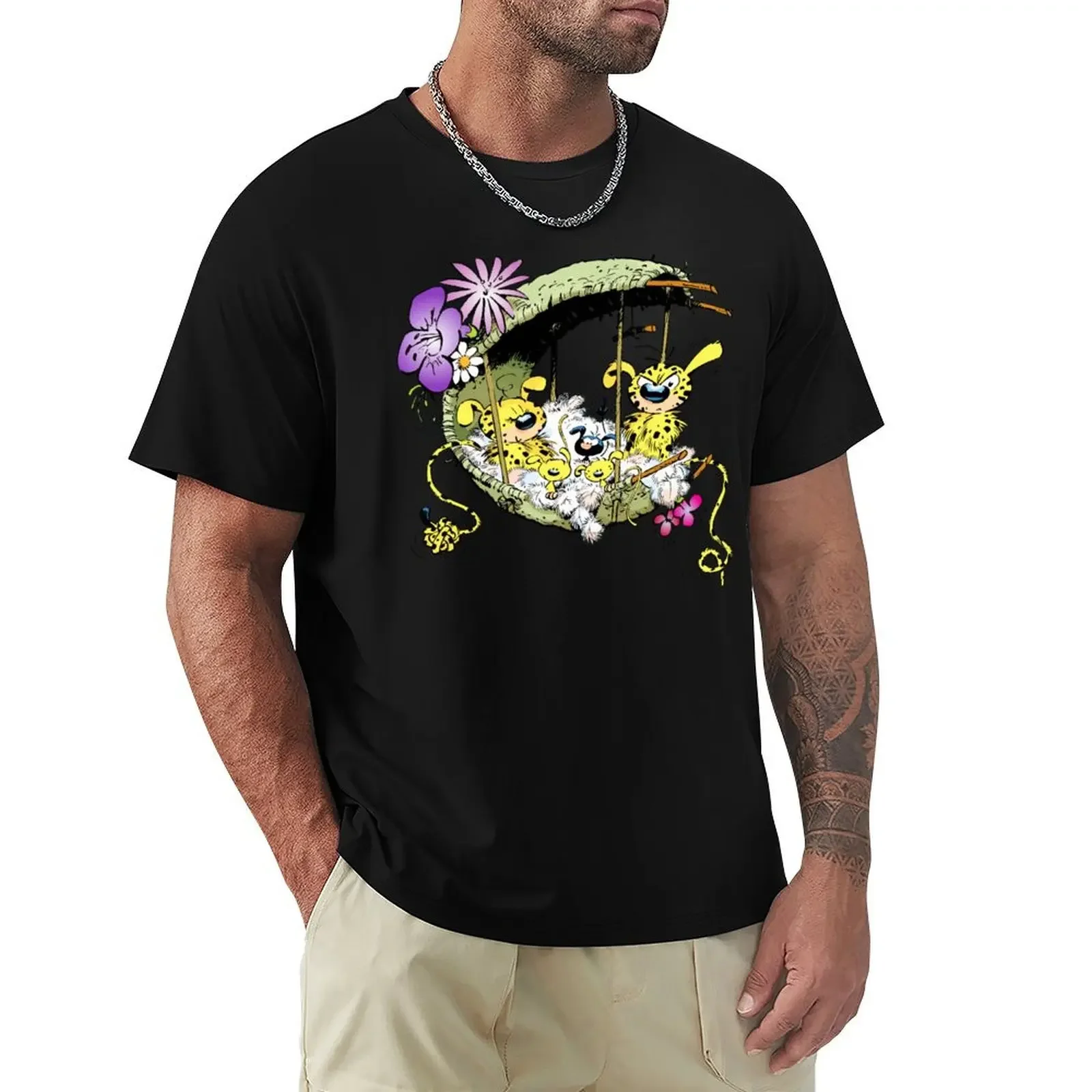 Marsupilami in nest with family T-Shirt cute clothes essential t shirt vintage hippie clothes mens shirts graphic tee