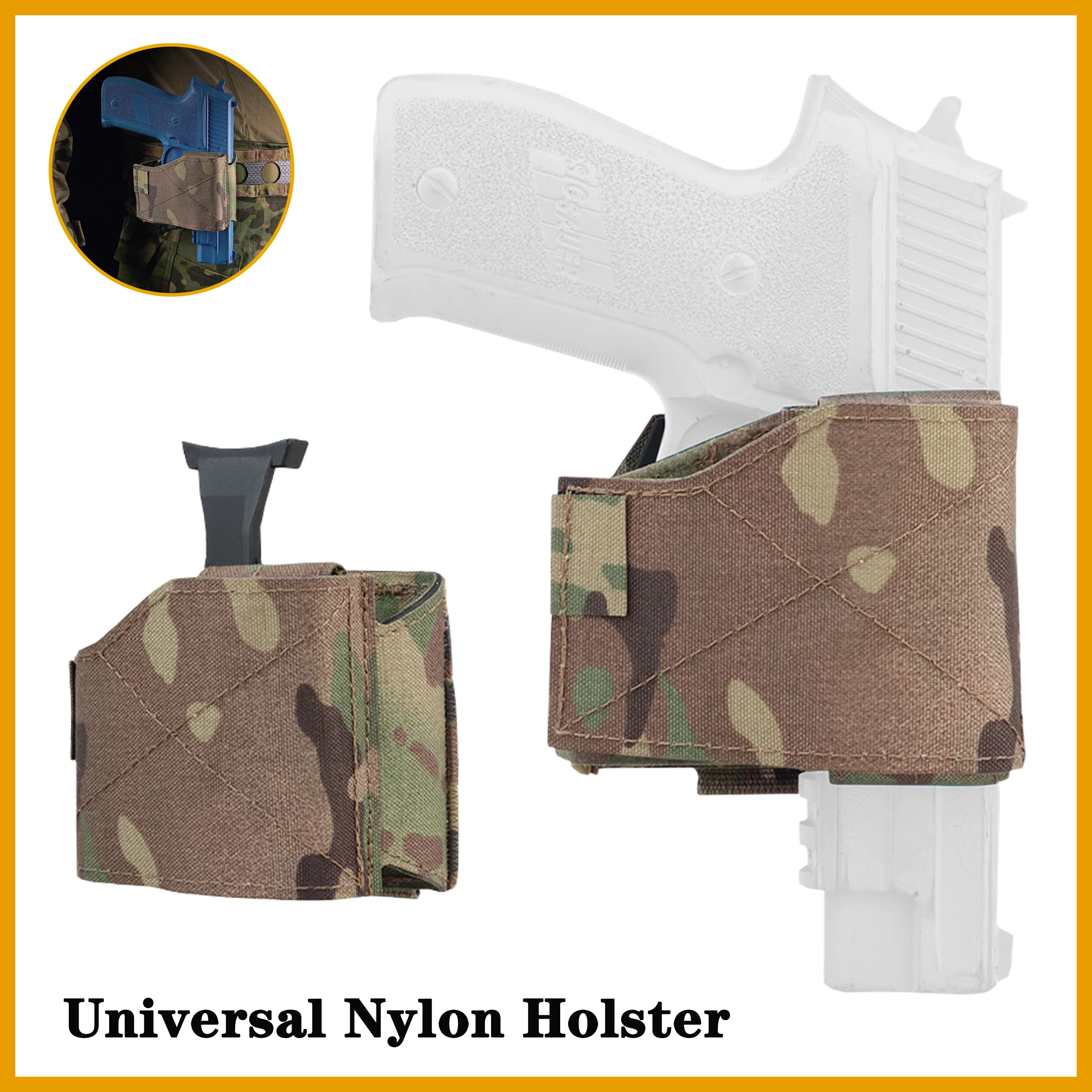 Universal Gunnery Exercise Activity Handgun Release Holster，Suitable For MOLLE Plate Carrier And Handgun Shooting Equipment Belt