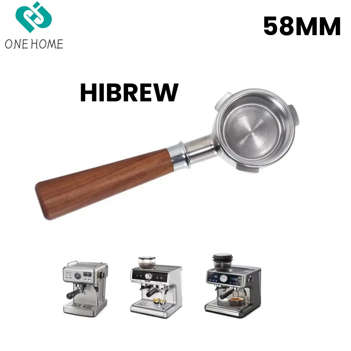 58mm 3 Ears Bottomless Coffee Portafilter with 2 Basket(18g) for Hibrew h7/Hibrew h7a /Hibrew h10a Coffee Machine Barista Tools