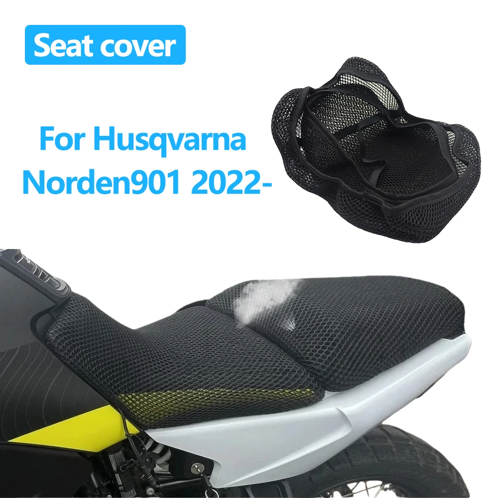 

For Husqvarna Norden901 2022- Motorcycle Seat Cover 3D Mesh Fabric Seat Non-Slip Breathable Heat insulation Protect Cushion