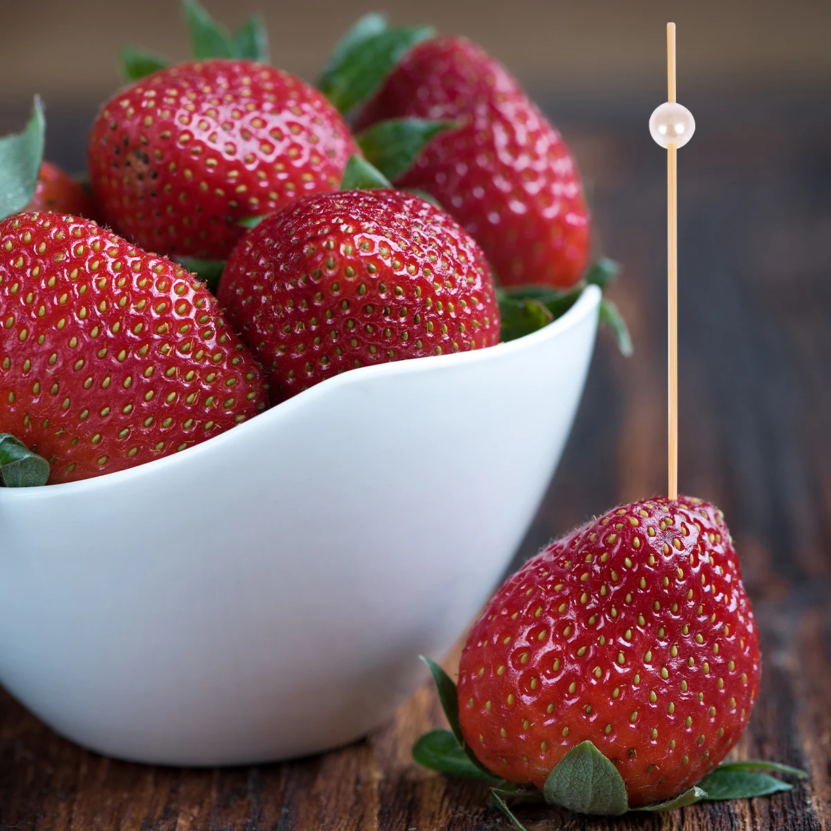 

300 Pcs Fruit Stick Fancy Toothpicks for Appetizers Cocktail Toppers Pearls Soft