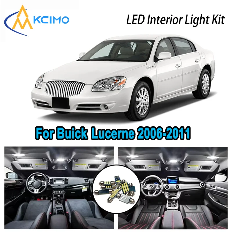 

Комплект ярких светодиодных внутренних фонарей премиум-класса для Buick Lucerne 2006-2011 2007 2008 2009, автомобильные лампы багажника с купольной картой и Canbus без ошибок