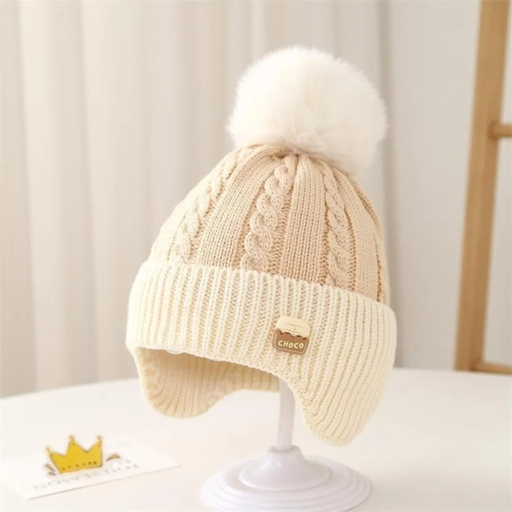 

Новая пуловерная шапка с помпоном, вязаная теплая шапка для защиты ушей, ветрозащитная, холодостойкая, вязаная шапка для спорта на открытом воздухе