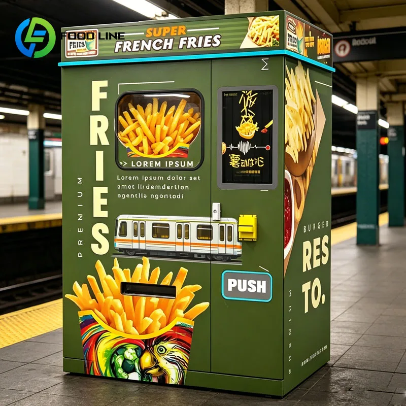Automatic Smart French Fries Vending Machine Fries Kiosk Fast Food Robot Potato Chip Dispensing Self Service Solution Customized