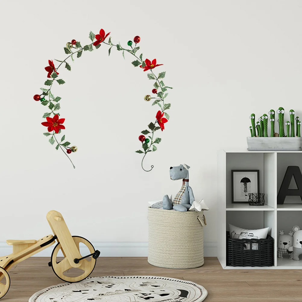 

Artificial Christmas Garland Green Leaf Flower Hanging Vine Decorative Rattan for Outdoor Indoor Garden Patio Festive Decoration