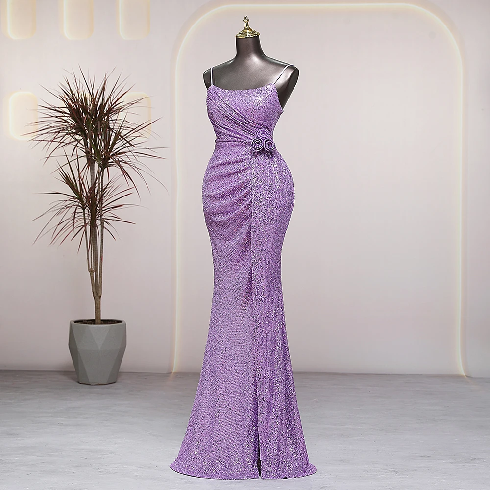 Sundress dress purple side slits evening dresses prom dresses luxury wedding party dresses formal occasion vestidos de fiesta