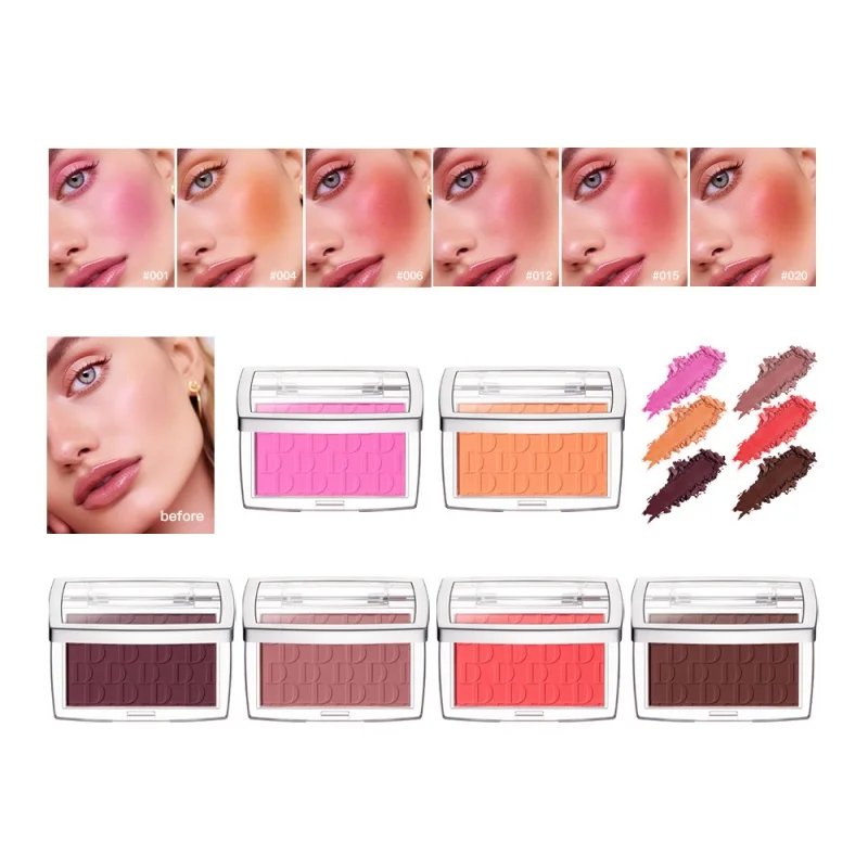 Hot Matte Embossed Blush Palette Rosy Blusher Facial Blush Powder High Pigmented Pink Coral Rouged For Cheeks Smooth Cosmetics
