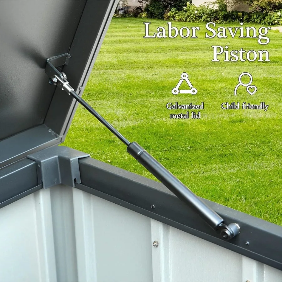 100 جالون صندوق تخزين خارجي مقاوم للماء صندوق تخزين كبير للفناء للوسائد الخارجية رمي الوسائد أدوات الحدائق قابلة للقفل #2