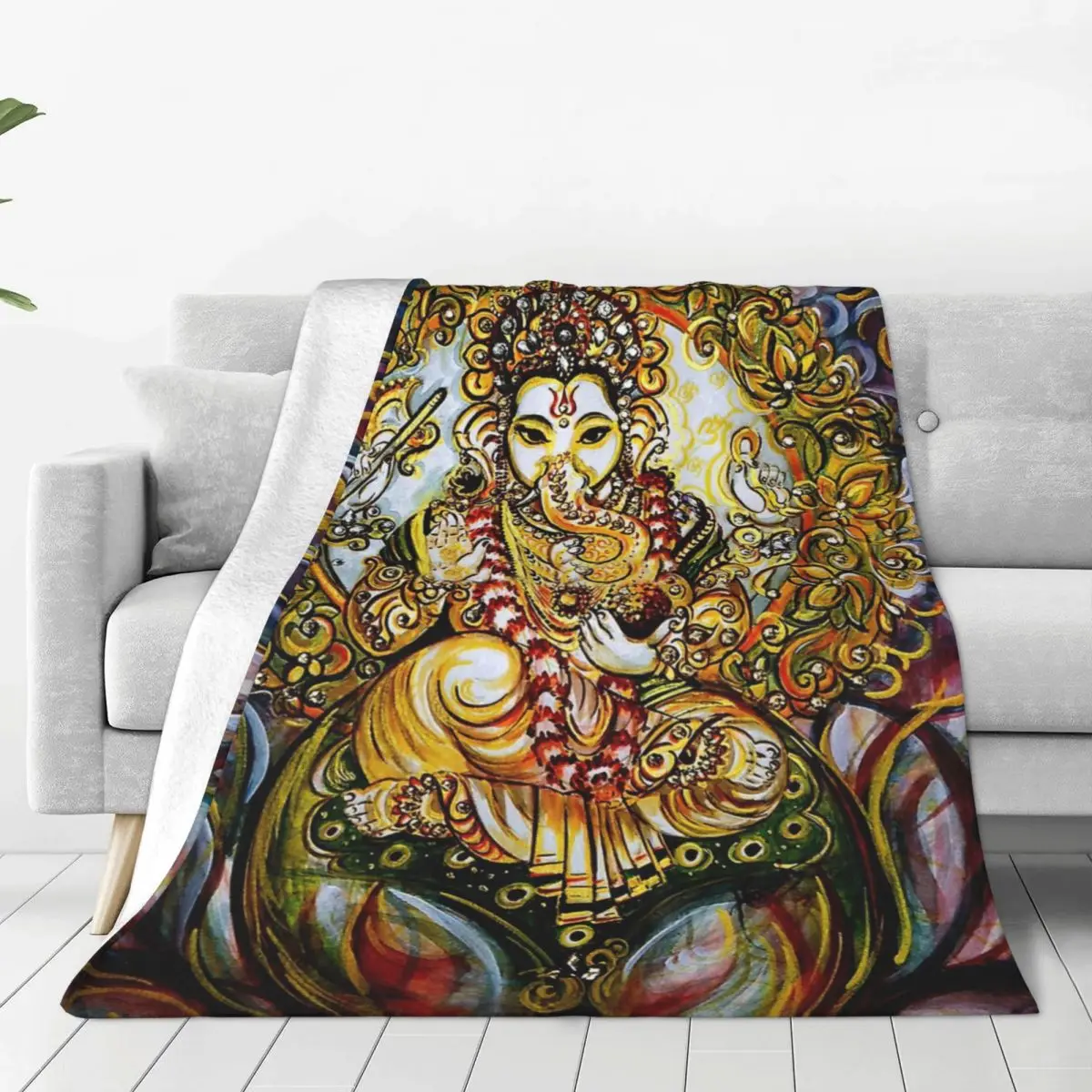 

Lord Ganesha Bed Blanket Flannel Blanket Flannel Blanket Air conditioning blanket