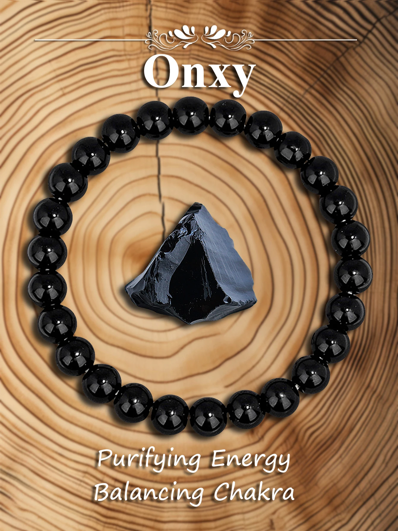 Original Natural Stone Onyx Bead Bracelet Protection Strength Confidence Boost & Positive Energy Healing Yoga Jewelry Wholesale