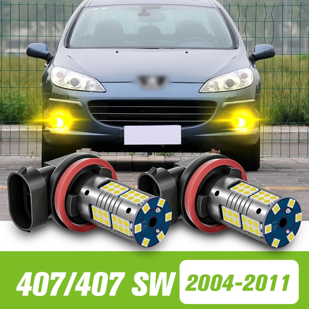 

2pcs For Peugeot 407 SW 2004-2011 LED Fog Light 2005 2006 2007 2008 2009 2010 Accessories