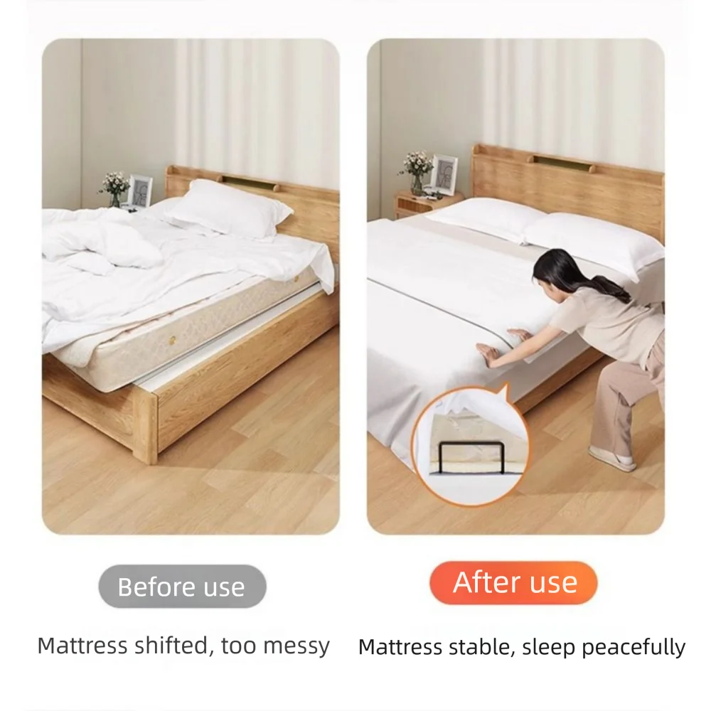 Non Slip Mattress Slide Stopper Easy Installation Strong Material Bed Mattress Retainers No Punch Convenient