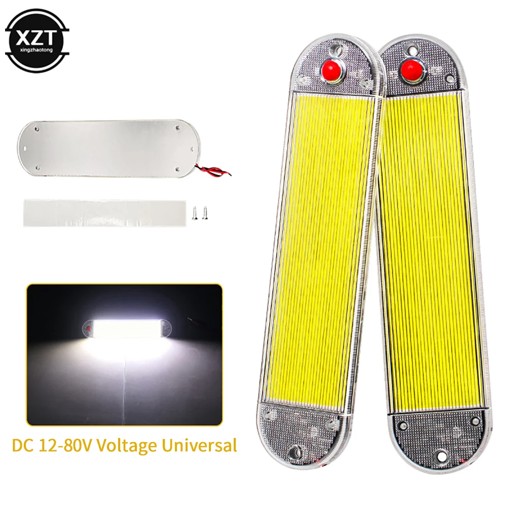 2PCS NEW 108 LED COB Panel High Brightness Carriage Light for Car Truck RV Van Cab Interior Lamp Reading Lamp 12-80V