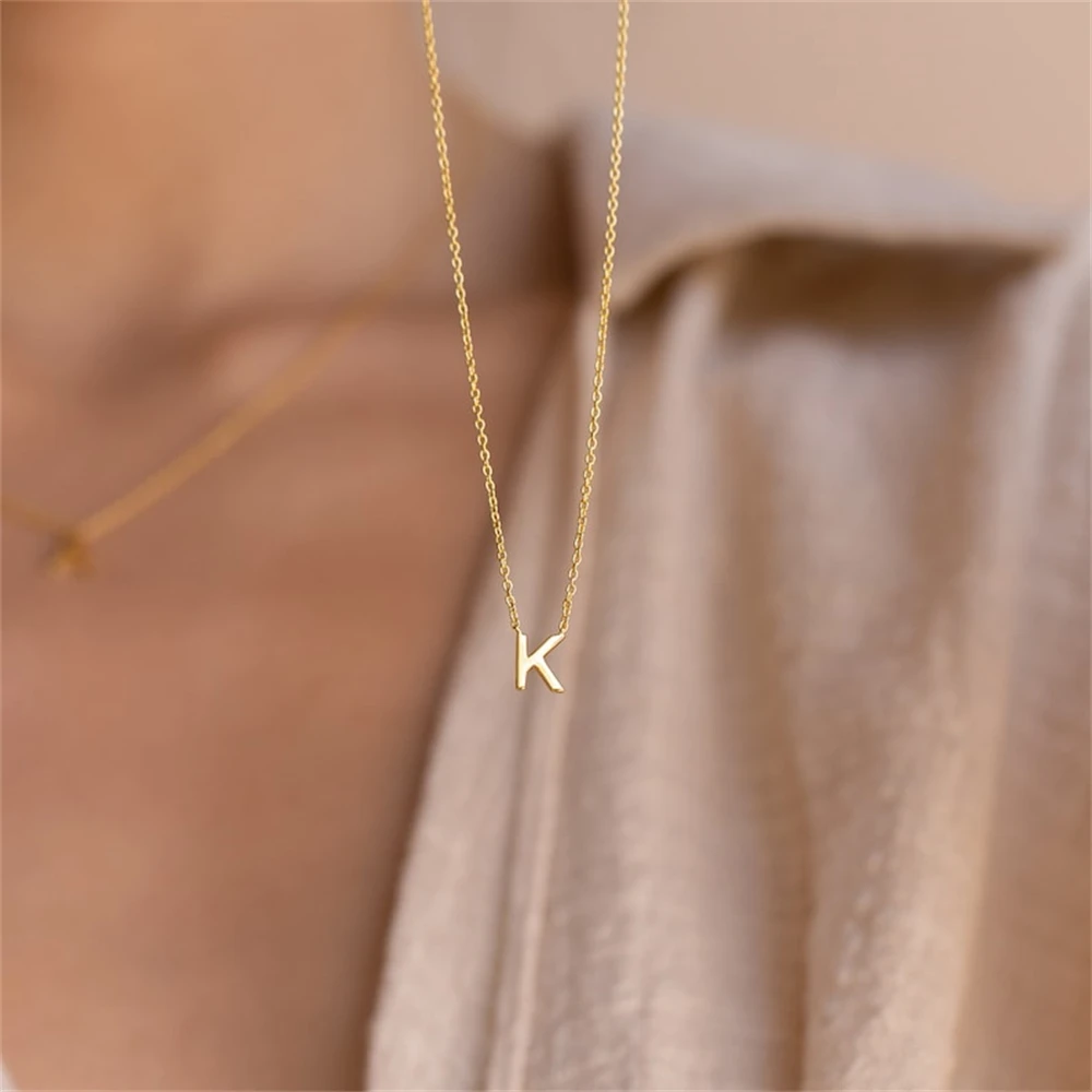 

Dainty Initial Necklace by Caitlyn Minimalist Custom Letter 925 Silver Necklace for Her Gift for Mom Bridesmaid Women Gifts