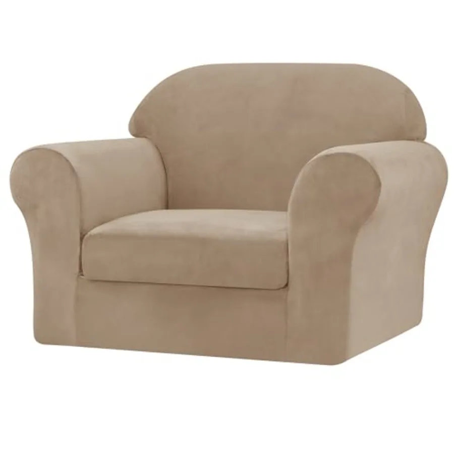 

2 Pcs Velvet Armchair Cover Couch Covers 1 Cushion Water Resistant Chair Slipcover with Arms Non Slip High Stretch Thick Furnit