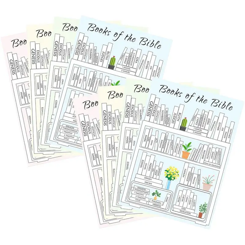 Books of the Bible Stickers Books of the Bible Decal Set of 8 Bible Book Study Reading Aid Christian Journaling Stickers