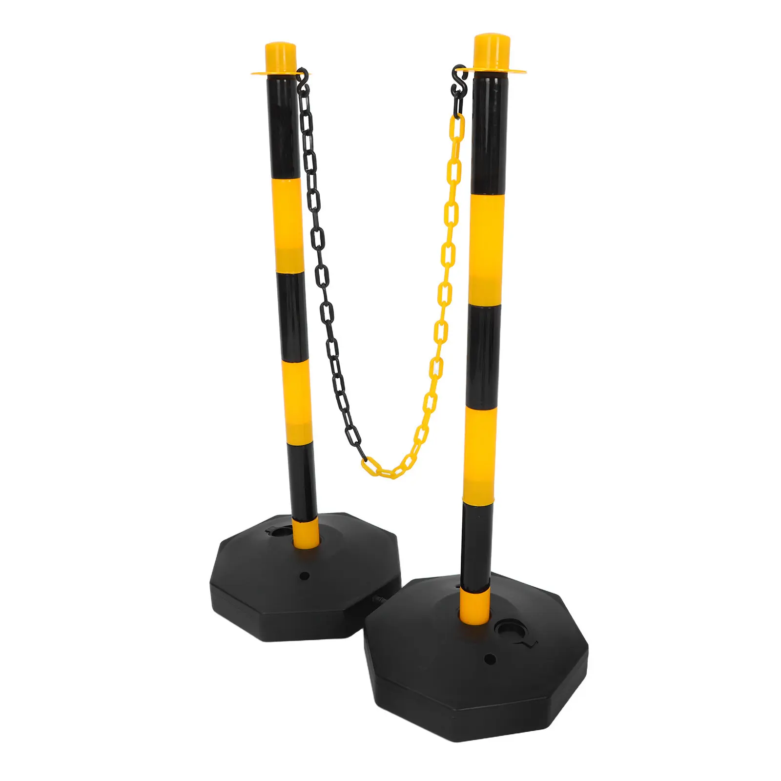 1Set Traffic Safety Barrier Plastic Delineator Post Red White Fillable Base Post for Parking Driveway