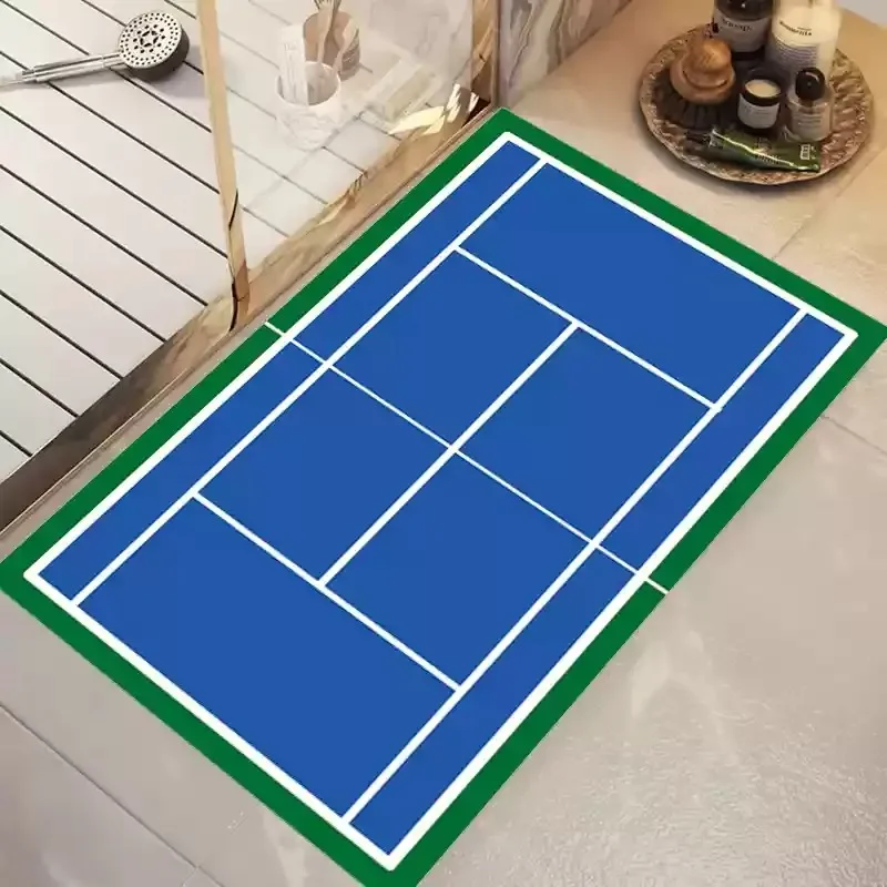 Tennis court patterned diatom mud door mat welcome carpet multi-color non-slip carpet living room and bedroom entrance floor mat