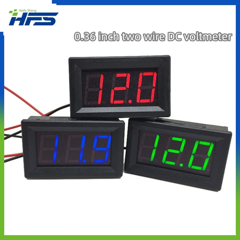 

0.36 inch two wire DC voltmeter DC4.5-30V digital display two wire digital voltmeter head reverse connection protection