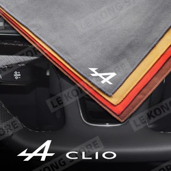 Paño de secado de limpieza con logotipo de coche, toalla de lavado de coche, trapos de doble capa suaves para Clio RS LINE megane 2 3 logan INITIALE Austral