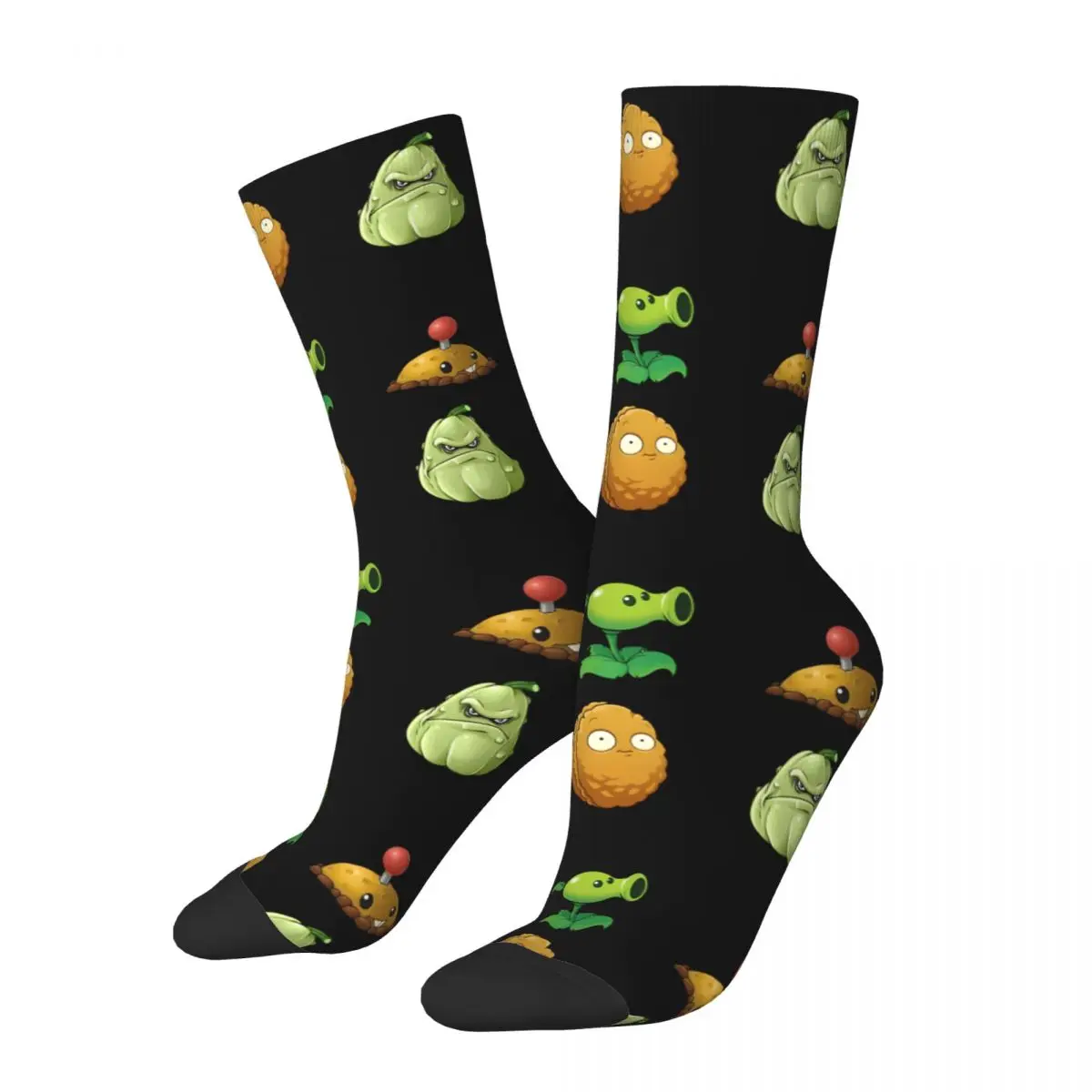 Crazy compression Together Sock for Men Harajuku P-Plants And Zombies Seamless Pattern Crew Sock Novelty