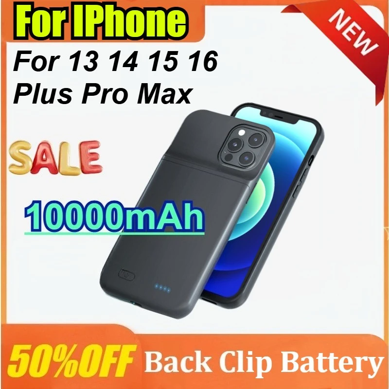 

10000mAh Battery Charger Cases for IPhone 13 14 15 16 Plus Pro Max Battery Power Bank Charging Case portable charger