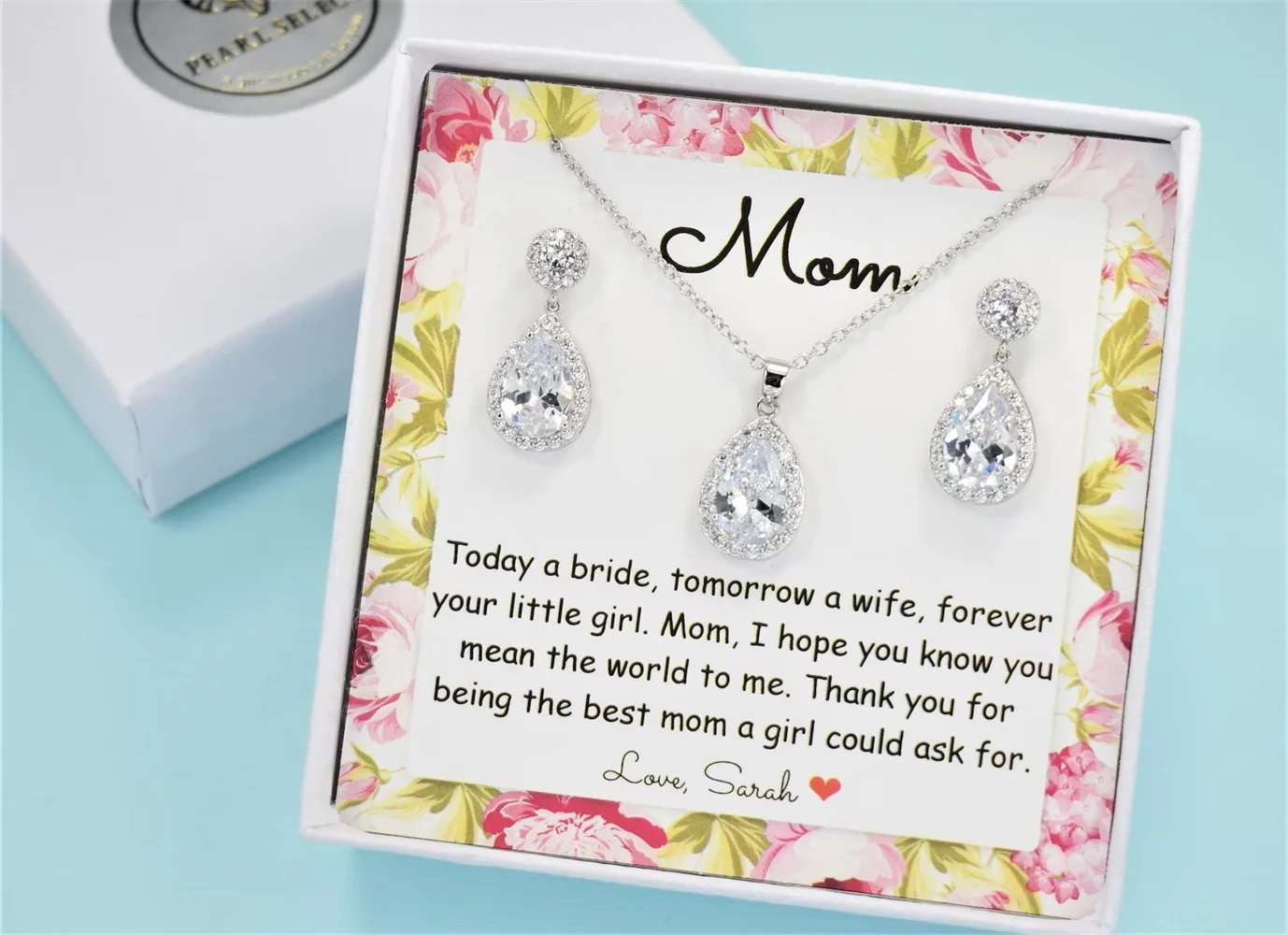 Mother of the bride gift set Mom wedding gift from daughter Mother of the Groom gift Mother in law step bonus mom gift set jewel