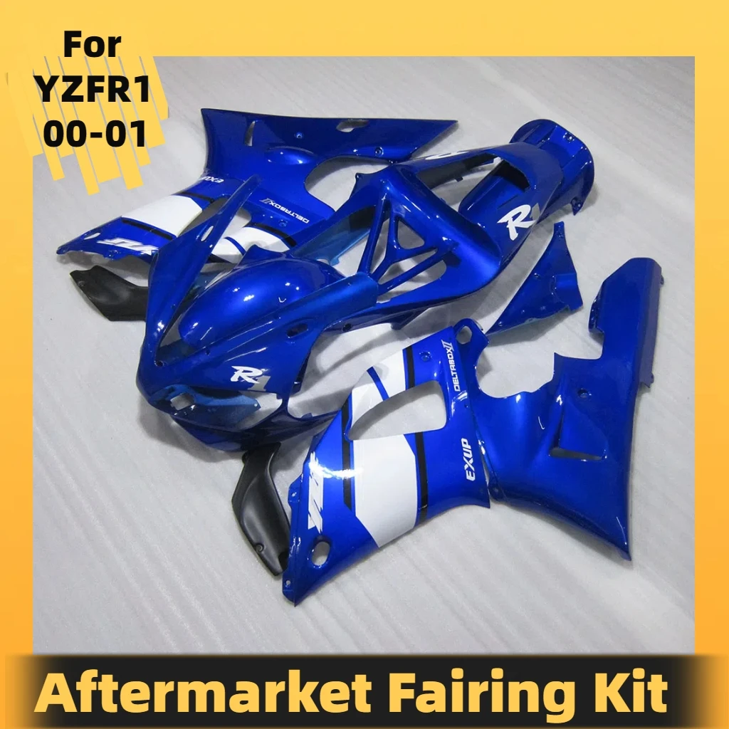 

Обтекатели хорошего качества для YAMAHA R1 2000 2001 Blue White Flames, пластиковый комплект Yzfr1 00 01 Yzf 1000 Yzf-R1, комплекты обтекателей, детали