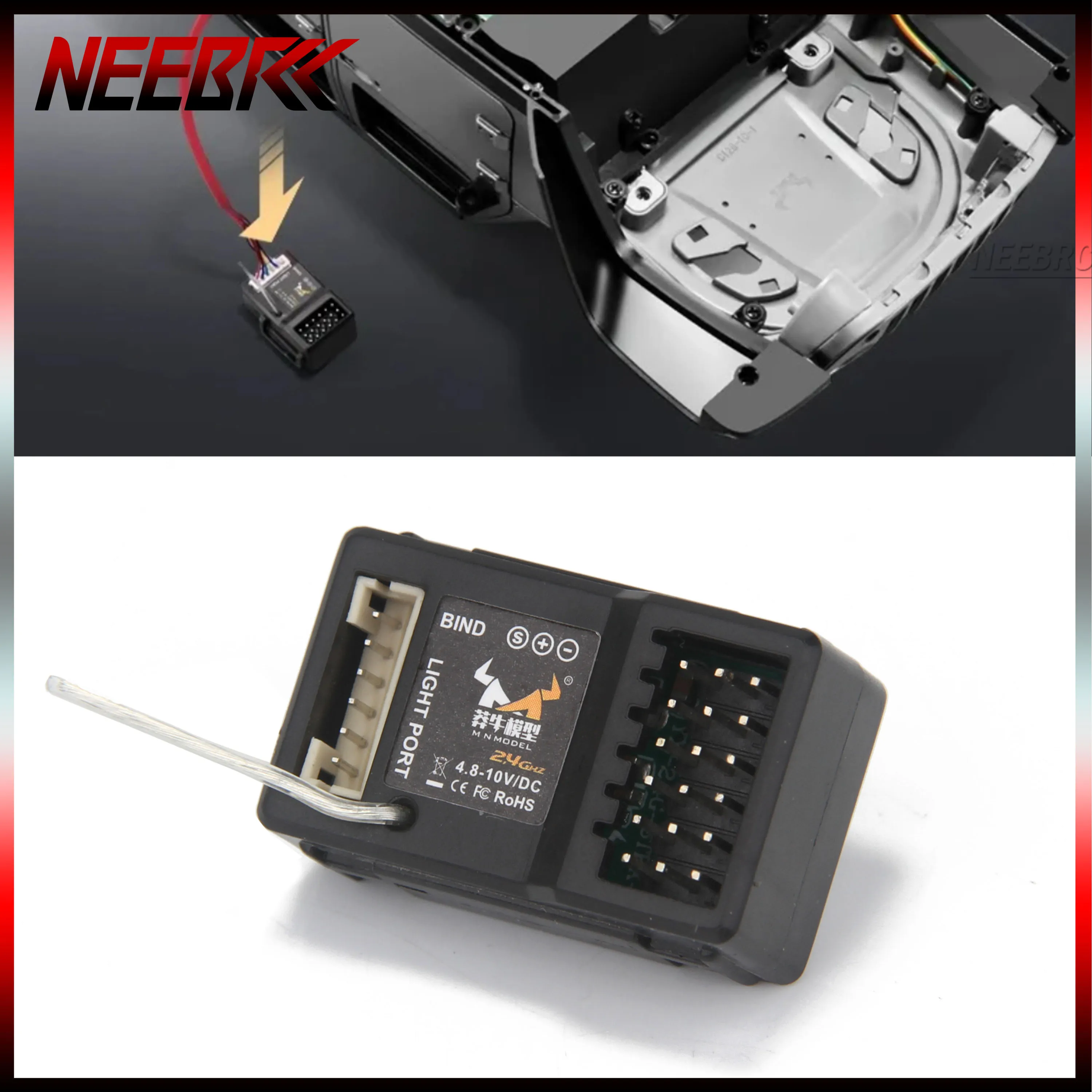 6채널 2.4G 수신기 4.8-10V DC 연동 LED 라이트 그룹 1/12 RC 크롤러 자동차 MN MN82 MN86S MN78 MN99S MN128 MN168 보트 탱크 부품