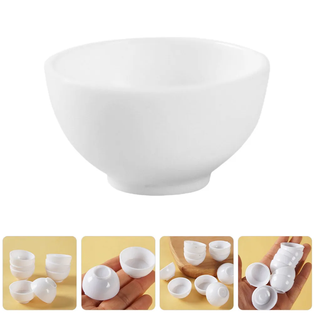 

10 шт. миниатюрных чашек, высокореалистичные круглые мини-пластиковые чаши для декора кухни мини-домика, аксессуары