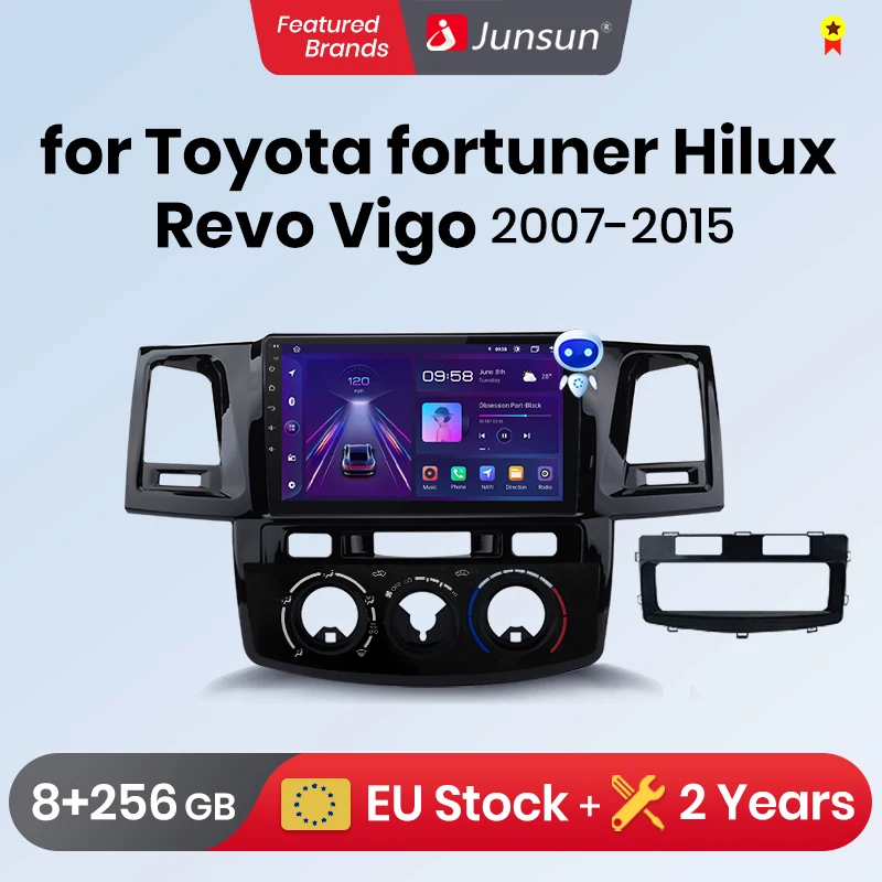 Junsun V1 Plus For Toyota Fortuner Hilux Revo Vigo 2007 - 2015 Car Radio wireless CarPlay Android Auto No 2 din 2din DVD