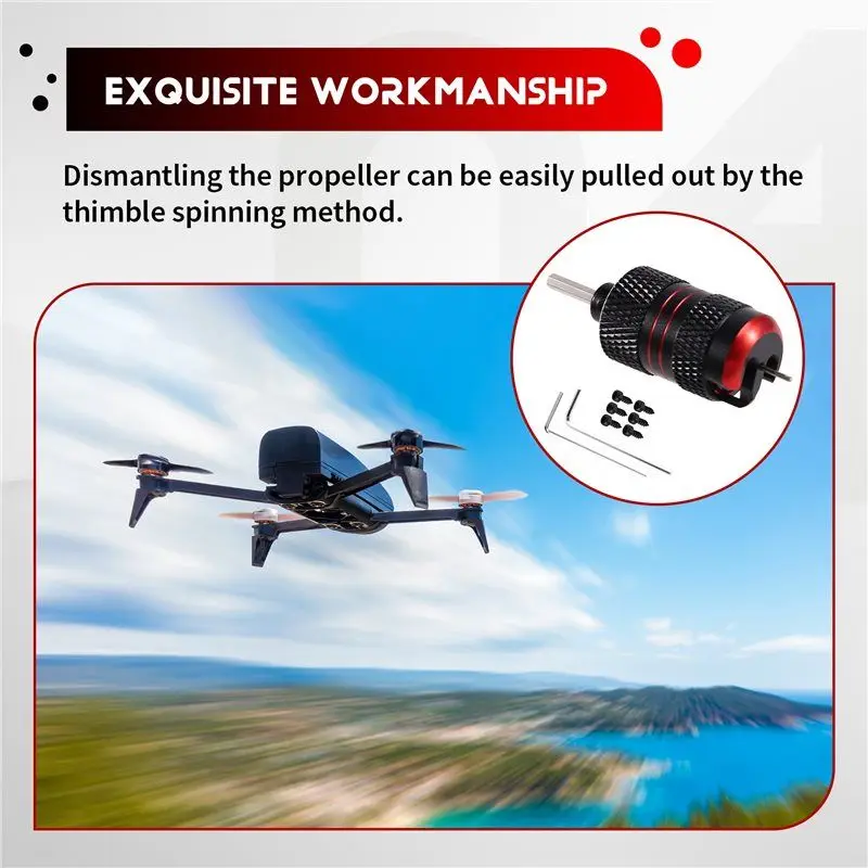 A92Z Gemfan EMAX FPV 드론 프리스타일 3홀 프로펠러 제거 렌치- DIY 도구 3홀 T 마운트 디자인