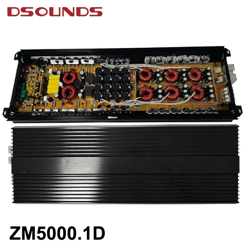 مضخم صوت السيارة بتصميم كوري 5000Wrms at 1Ω مضخم صوت جهير قطعة واحدة مضخم صوت السيارة لمضخم صوت السيارة