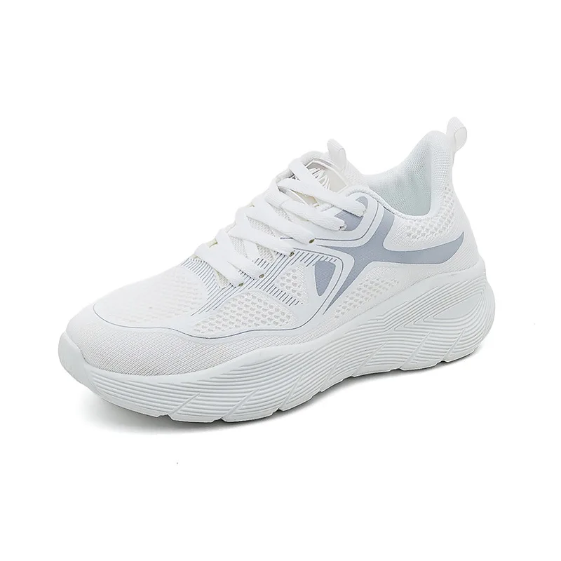 2025 femmes chaussures décontractées mode respirant marche maille chaussures plates baskets femmes salle de sport chaussures vulcanisées blanc chaussures femme