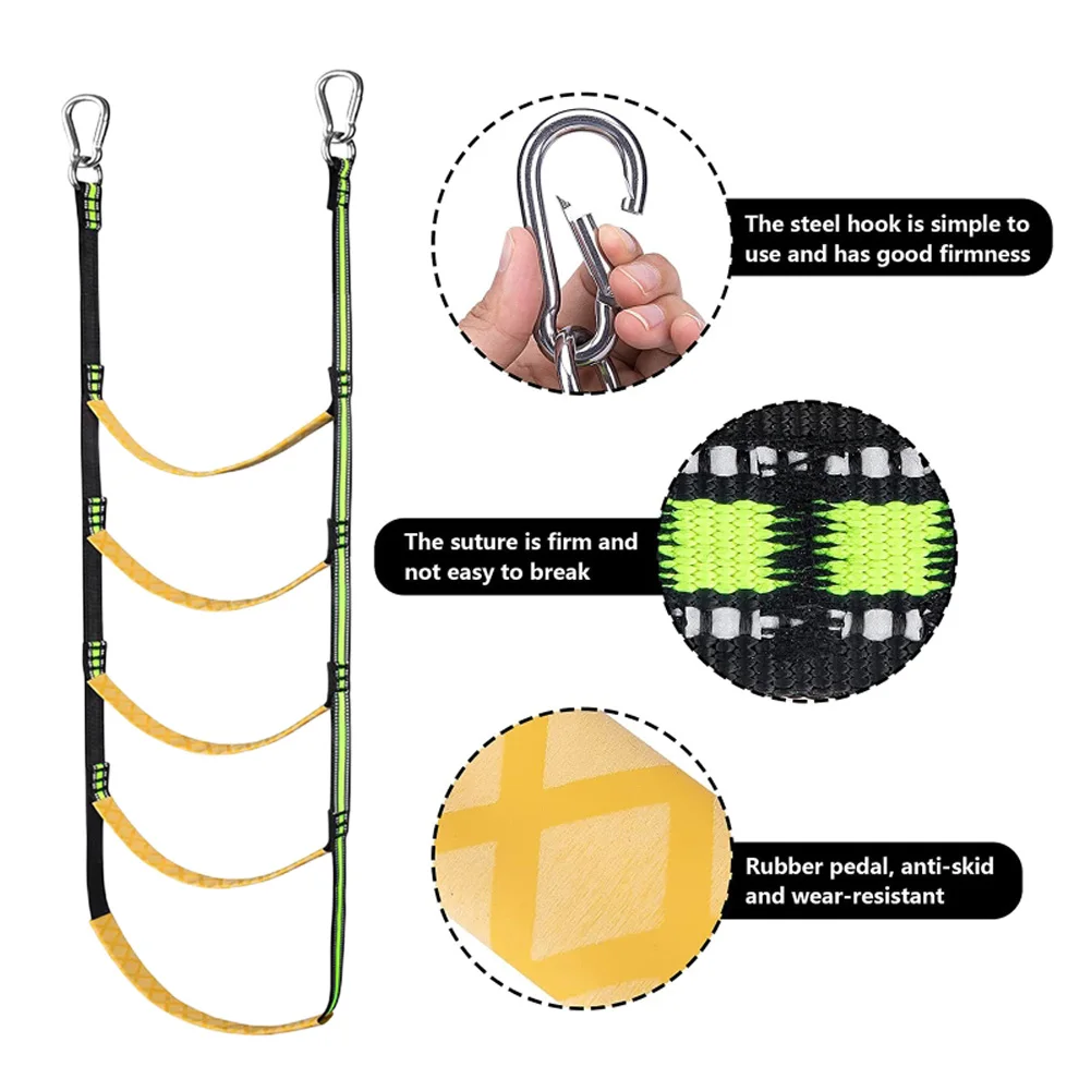 3/4/5 Step Sailboat Rope Ladder Soft Yacht Rope Ladder Stretchable Portable Rope Ladder for Sailboat Kayak Canoe for Kayak Canoe