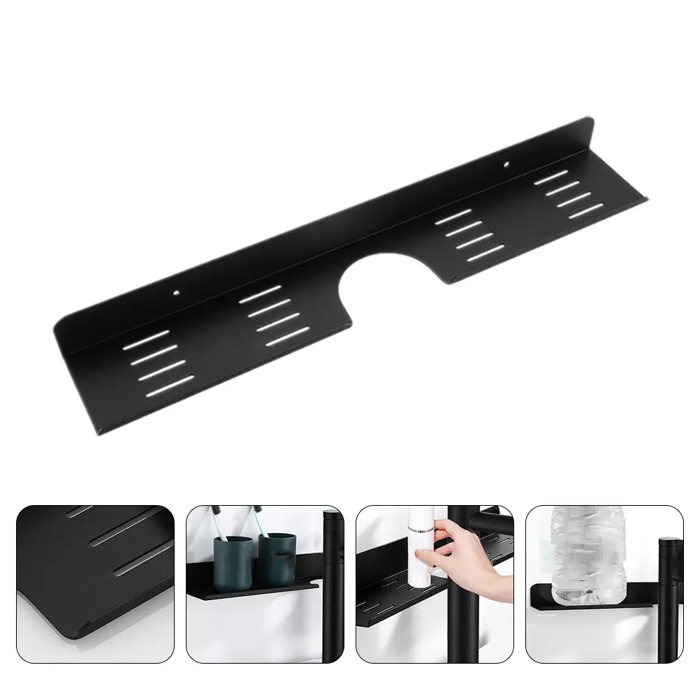 

Настенная полка-органайзер для ванной комнаты, 1 шт., черная, 50 см, из алюминиевого сплава, для быстрой сушки, с держателем для крана