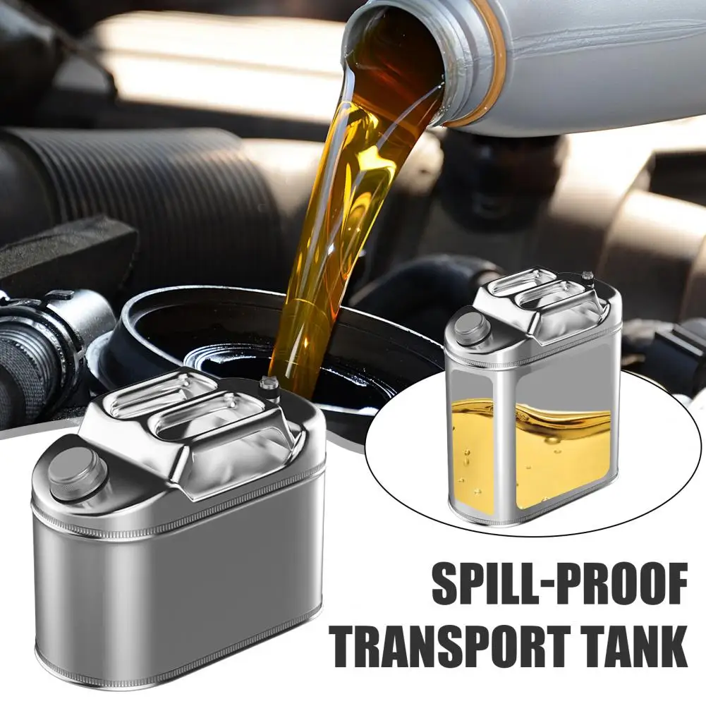 5L/10L Metal Fuel Container Stainless Steel Gas Can Jar With Handle Leak-Proof Fuel Tank For Trucks Cars Motorcycle Equipment