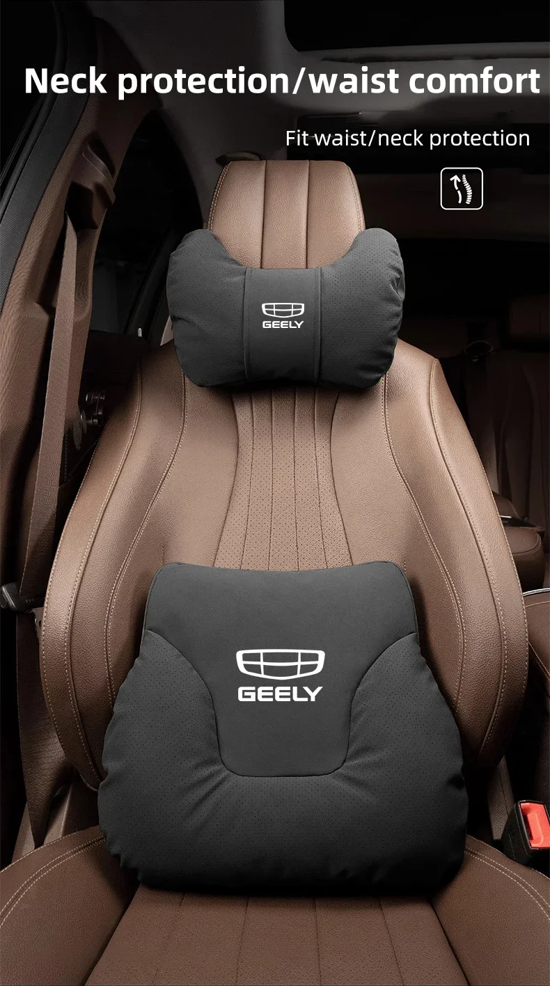 

Car Neck Protection Pillow Car Leather Lumbar Backrest Cushion Headrest For Geely ex5 Atlas Coolray Emgrand GX3 EC78 GC6