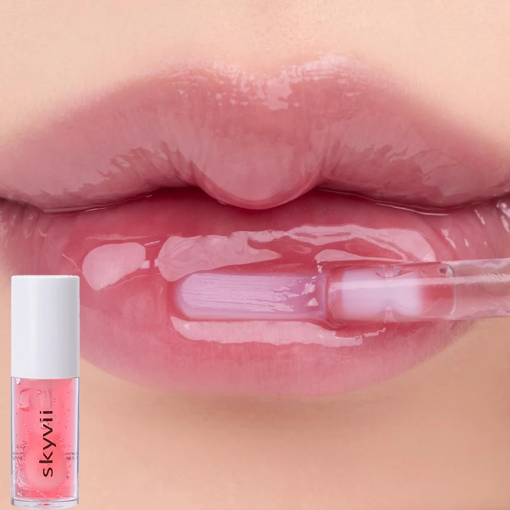 Aceite de labios de gelatina de cristal afrutado, reparador de larga duración no pegajoso, imprimación líquida, cuidado de lápiz labial, hidratante, Reduce los revestimientos de labios, maquillaje