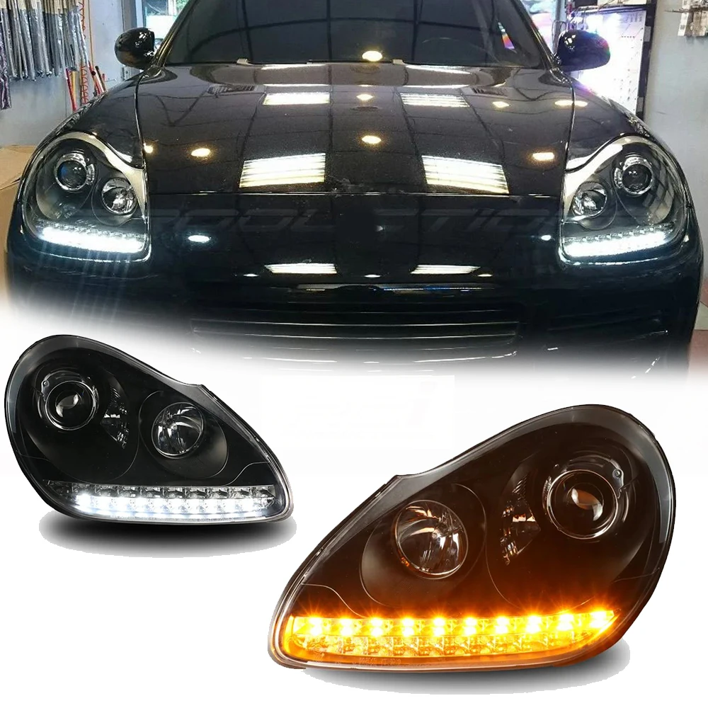 

Светодиодные фары для Porsche Cayenne 955 03-07, новый стиль, полностью светодиодные DRL, автомобильные фары в сборе, сигнал, автоаксессуары, модифицированная лампа