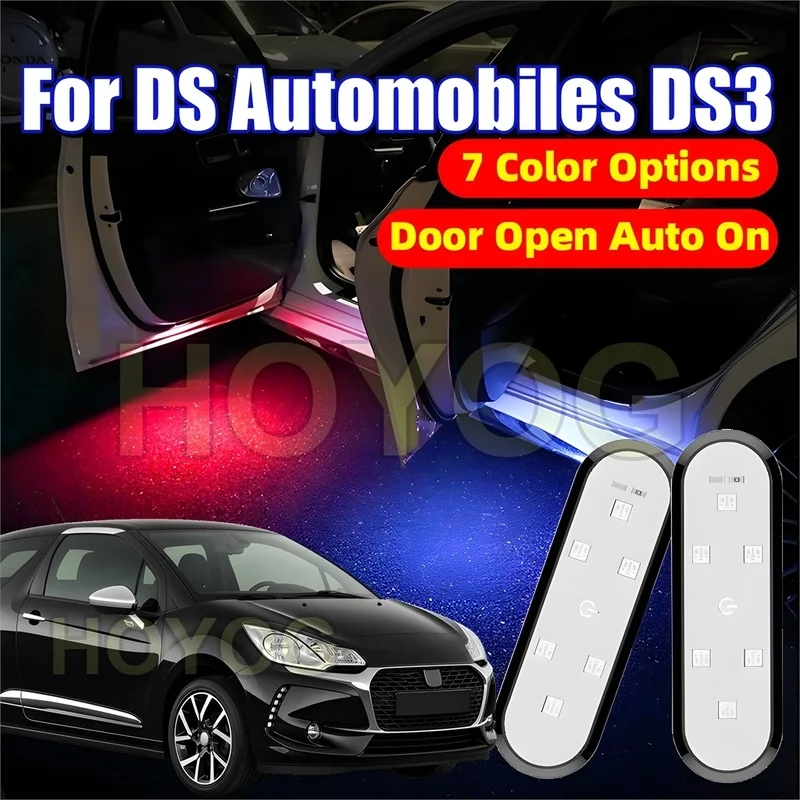 Fit for DS Automobiles DS3 2010-2019 USB Rechargeable Car Door Welcome Light featuring a Magnetic Sensor for Entry Lighting