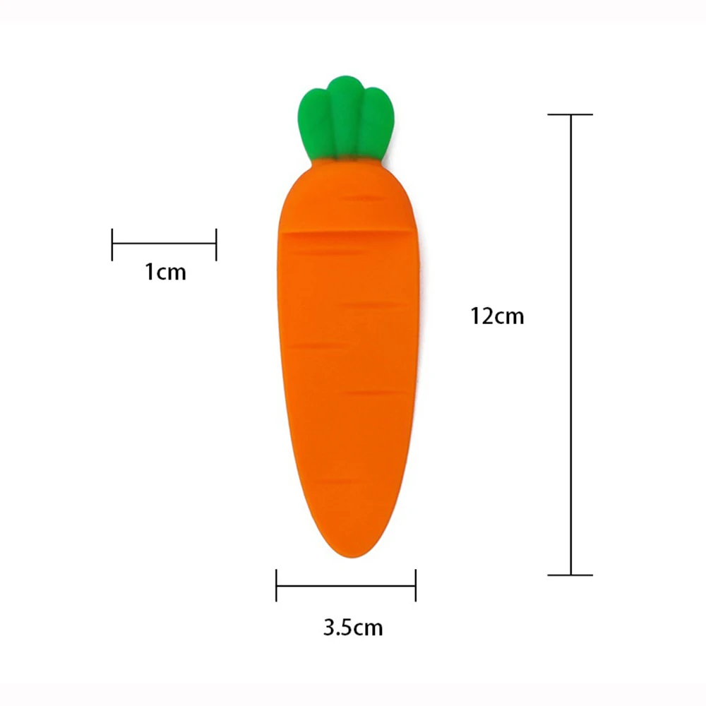 Creative Cute Silicone Carrot Bookmark Literary Cartoon Students Reading Bookmarks