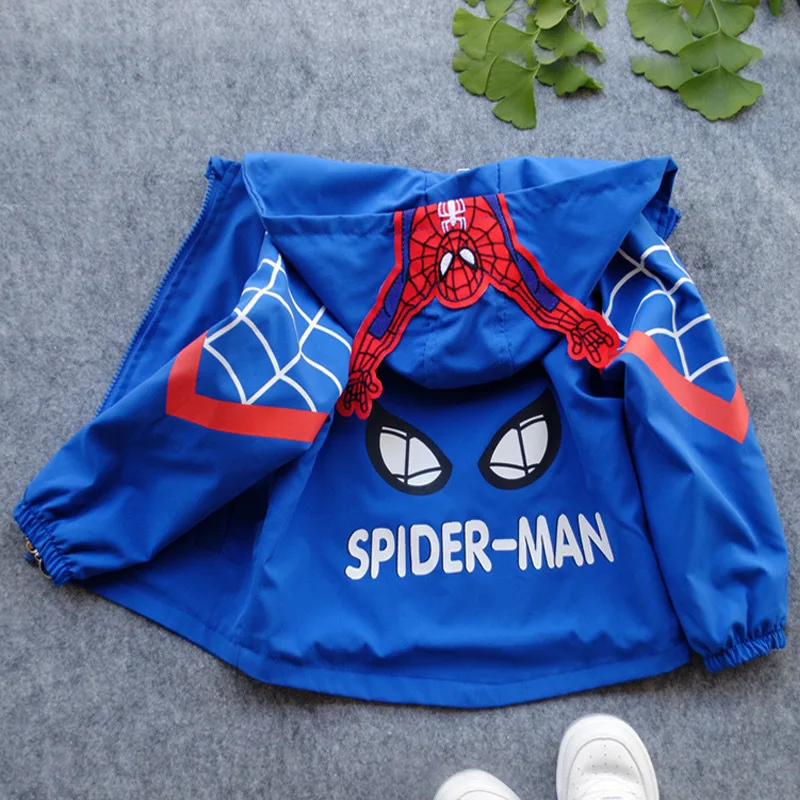 Spring Autumn Baby Boys Spiderman Hoodies Children Cartoon Sweatshirt Kids Long Sleeve Jacket Boy Disney Coat Zipper Clothes