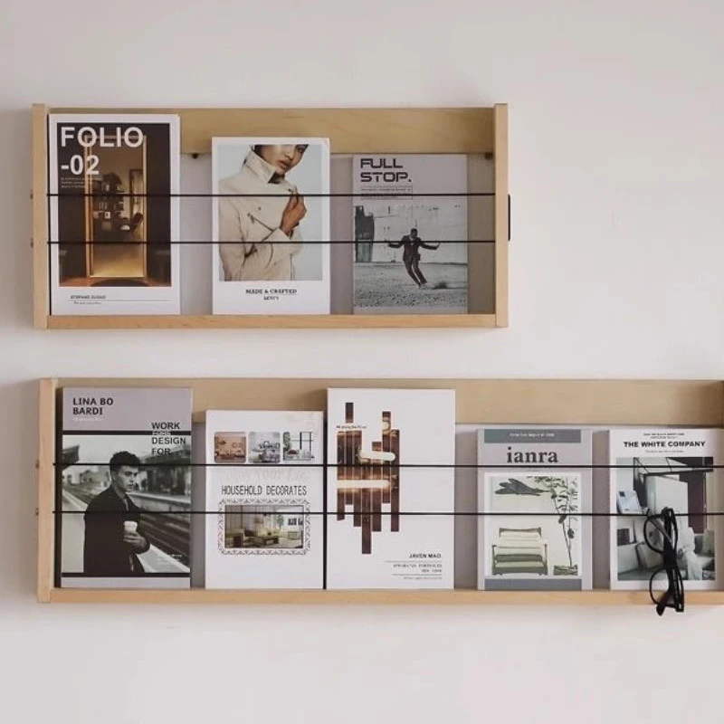 Wand-Zeitschriftenständer aus Holz, Regale, Aufbewahrungsdisplay, Eck-Bücherregal, Sideboards, Buchstützen, Libreria Scaffale, minimalistische Möbel