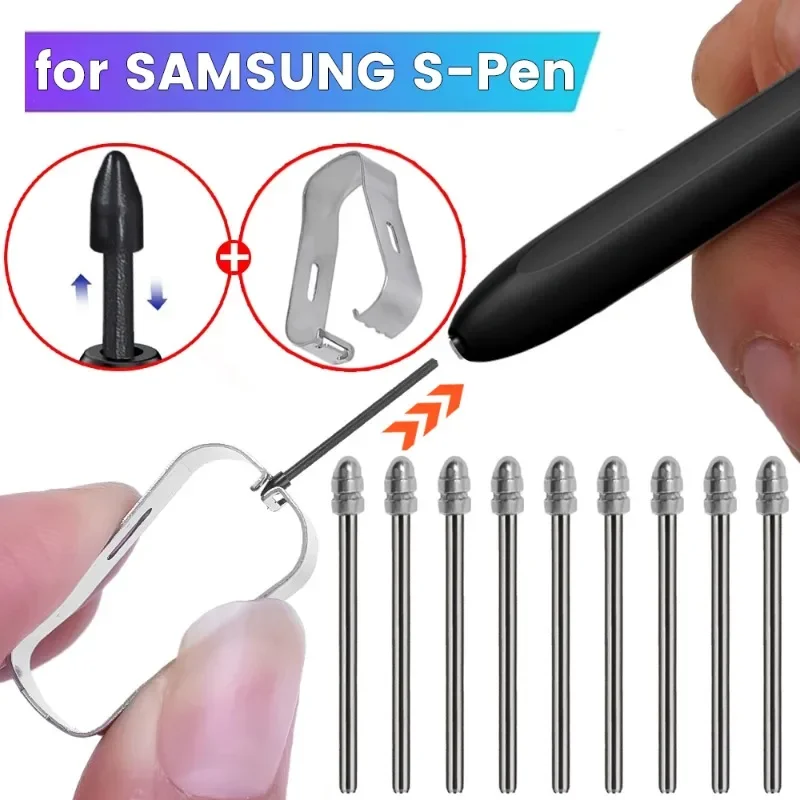 Stylus Tips S Pen Nibs for Samsung Galaxy Note 20/20 Ultra Tab S7/S9/S9 Plus Touch Screen Tablet Pen Tips Removal Tweezers Tool