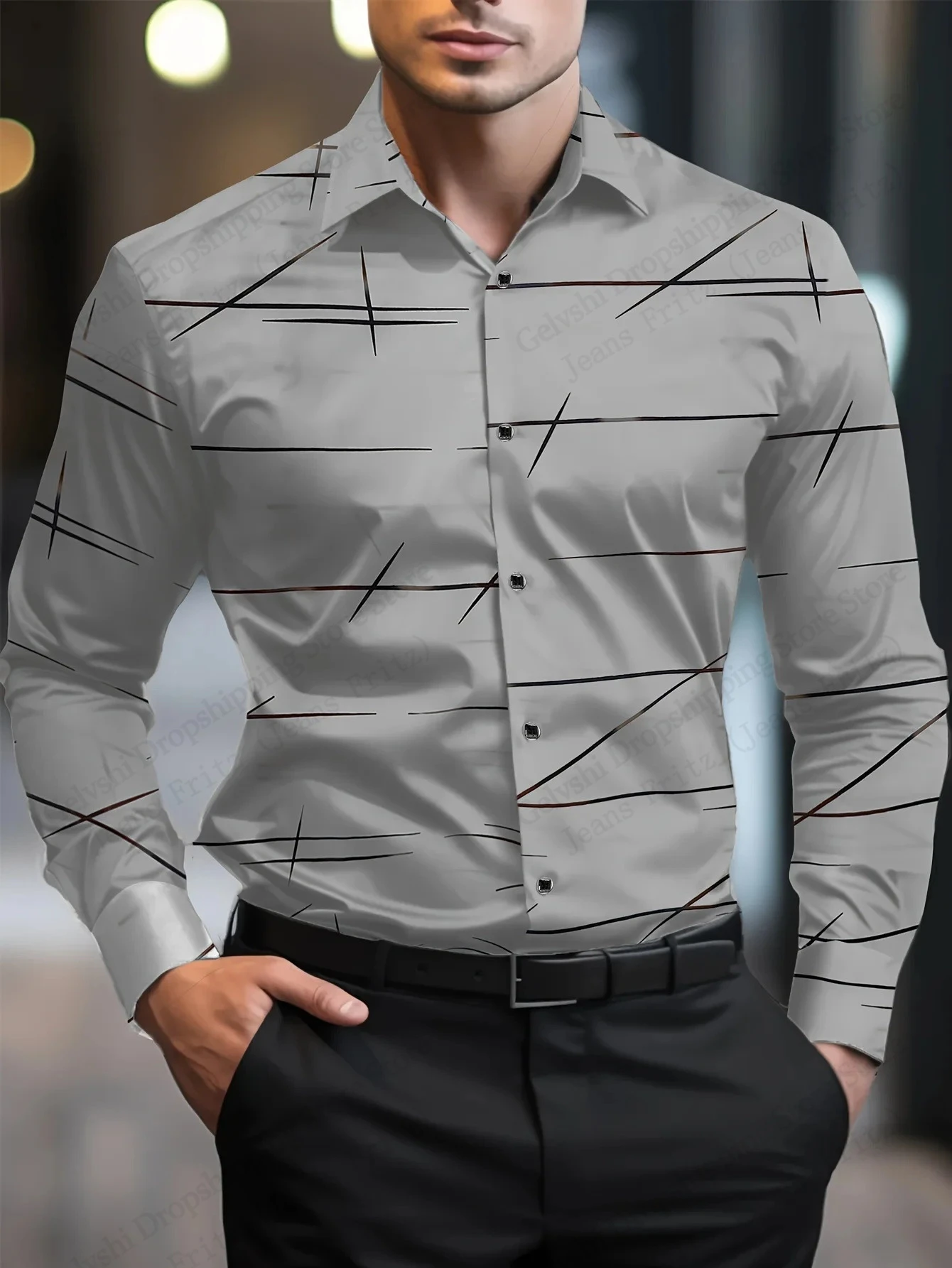Camicia a maniche lunghe scozzese da uomo Camicia con stampa 3D a quadri Uomo Donna Moda Casual Ufficio Camicie da lavoro Camicetta da uomo firmata