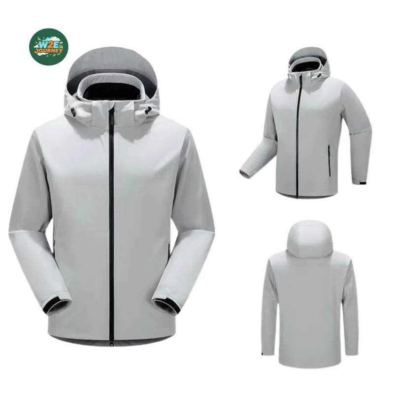 W2EJOURNEY EU US Size Luxury Quality Windbreak Jacket  Outdoor Waterproof Soft Shell Heat-Sealed Single-Layer Unisex Jacket